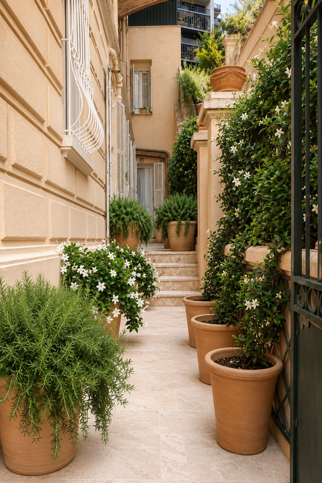 Villa privée à Monte-Carlo — vases et plantations de style provençal